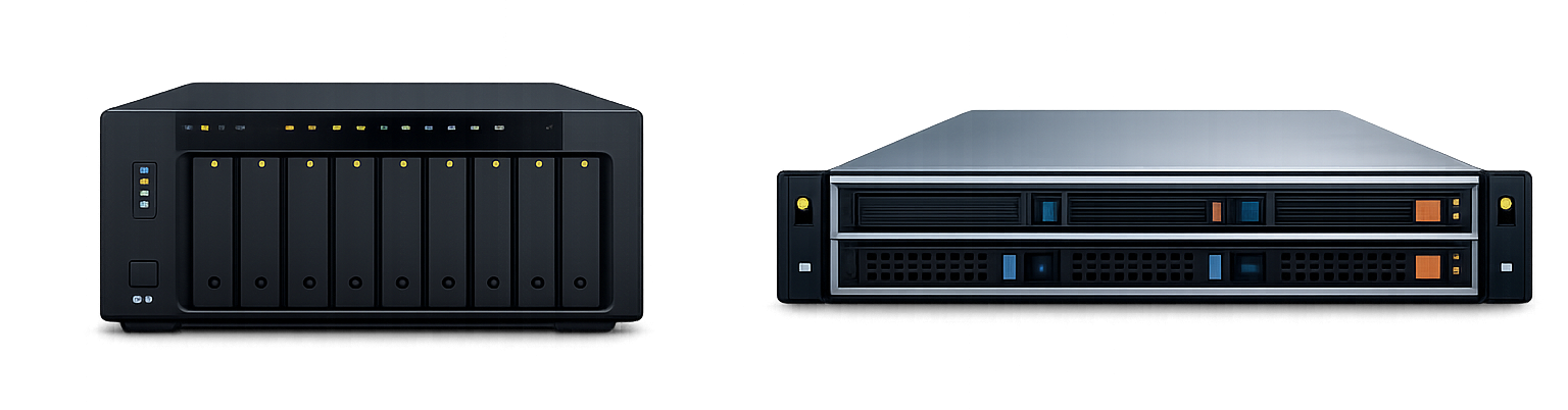 NAS 與企業伺服器對照圖